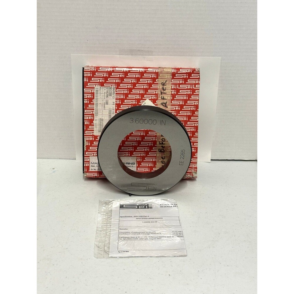 SPI 3.60000" Master Setting Ring Gage Ring Gauge Machinist Tool